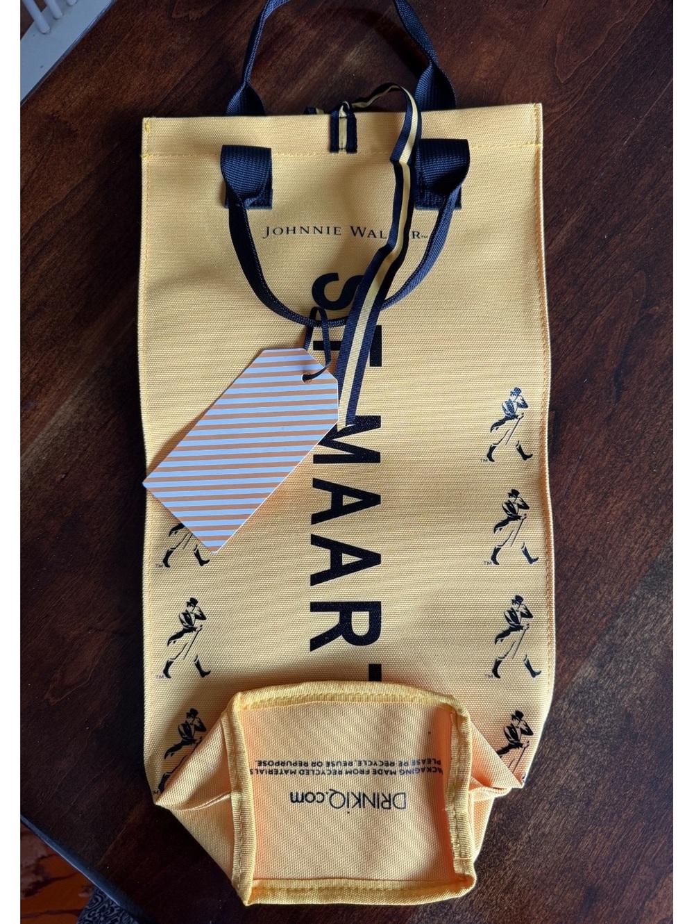 Johnnie Walker St. Maarten Yellow Tote Bag with Gift Tag